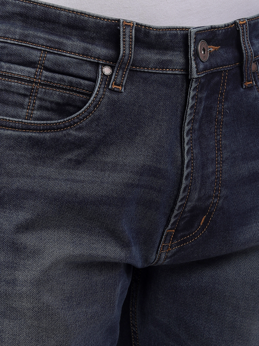 Numero Uno Men Faded Dark Blue Jeans